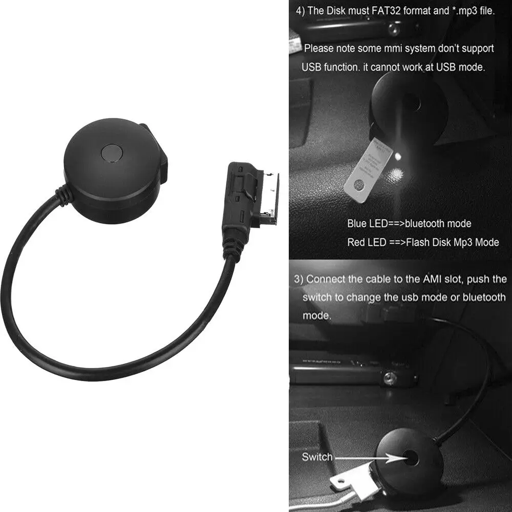 

USB 4.0 AMI Wireless Bluetooth Cable Music Adapter For Universal Car Portable