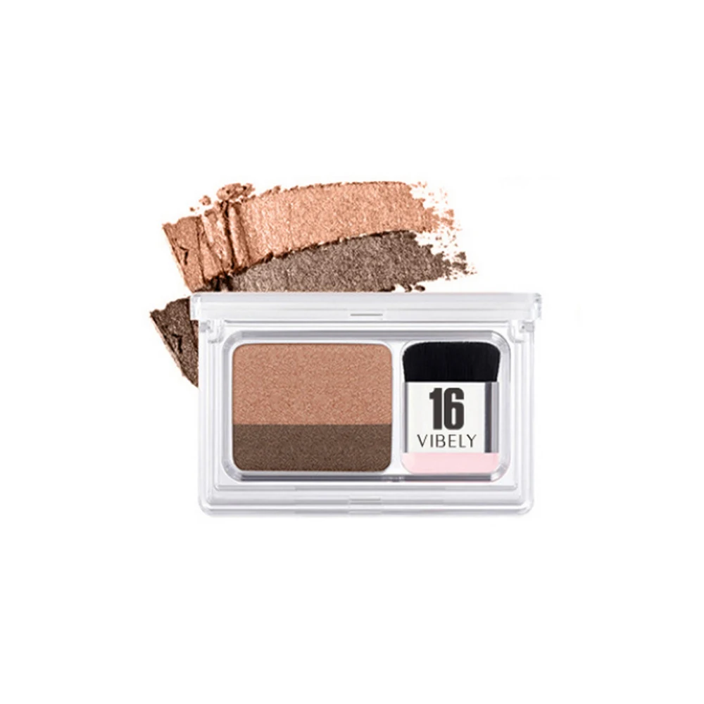 

Double Color Lazy Double Layer Shadow Eyeshadow Makeup Palette Pigment Waterproof Shimmer Eye Makeup with Brush