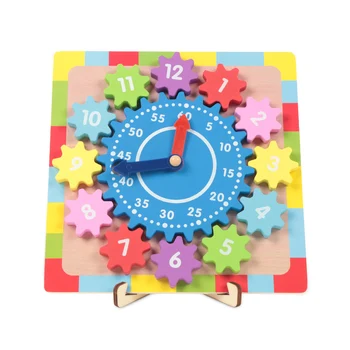 

Wooden Shape Sorting Teaching Clock For Toddlers Kids Calendar Time Learning Education Toy Wooden Clock With 12 Removable Pieces