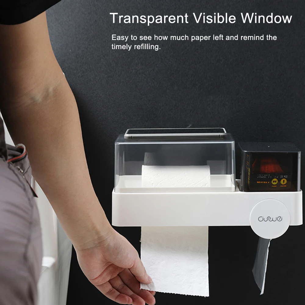 

Multi-functional Bathroom Water-resistant Toilet Paper Rack Paper Towel Holder Tissue Boxes Dispenser with Garbage Bag Box