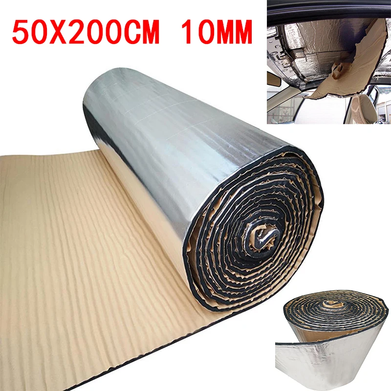 

50*200cm Car Truck Firewall Heat Sound Deadener Insulation Mat Noise Insulation Wool Sound Thermal Proofing Pad Car Styling 10mm