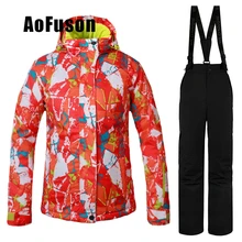 Женский лыжный костюм, ветронепроницаемый, водонепроницаемый, для спорта на открытом воздухе, лыжные куртки, брюки, одежда для женщин, лыжный теплый костюм для сноуборда, лыжного спорта, набор, новинка