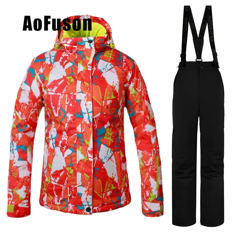

Women Ski Suit Windproof Waterproof Outdoor Sport Ski Jackets Pants Wear Female Skiing Warm Snowboard Skiing Suit set 2018 New