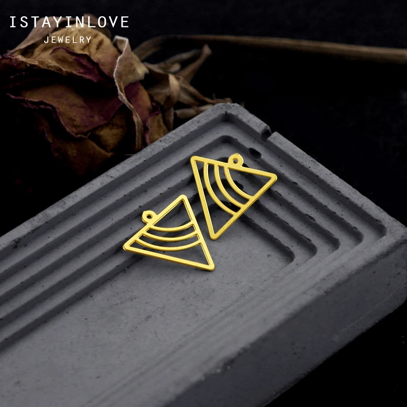 

Handmade Jewelry Making Supplies Pendant Laser Cut Metal Triangle Raw Brass Charm Findings For DIY Necklace Earrings RD561 8