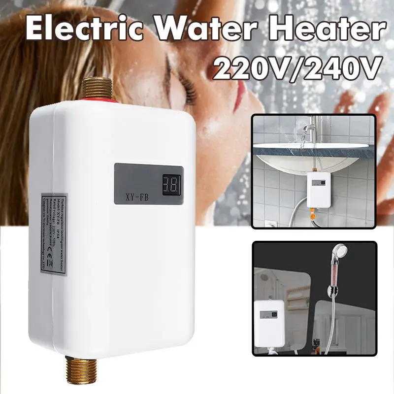 

3400W Instantaneous Water Heater Electric Water Heater Tankless Water Heater 220V/240V Temperature Display Universal