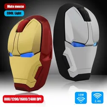 CHUYI Железный человек беспроводная мышь 2,4 г оптическая игровая мышь 2400 dpi Avenger Mute Silent Click мыши для Xiaomi samsung Gamer ноутбук