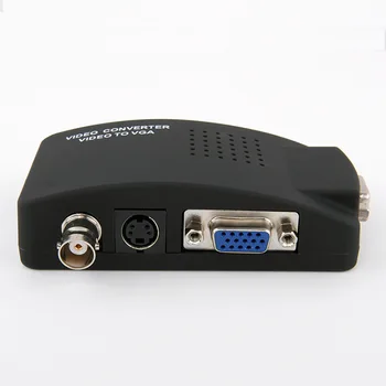 

BNC to VGA Video Converter Composite S-video Input to PC VGA Out Adapter Digital Switcher Box For PC-MAC TV Camera DVD DVR