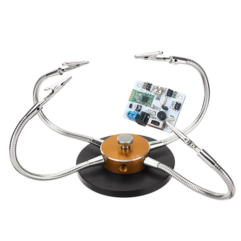 

4 Arms Full Aluminum Alloy Soldering Station CNC Base PCB Fixture Universal Strange Third Hand Welding Tools High Quality