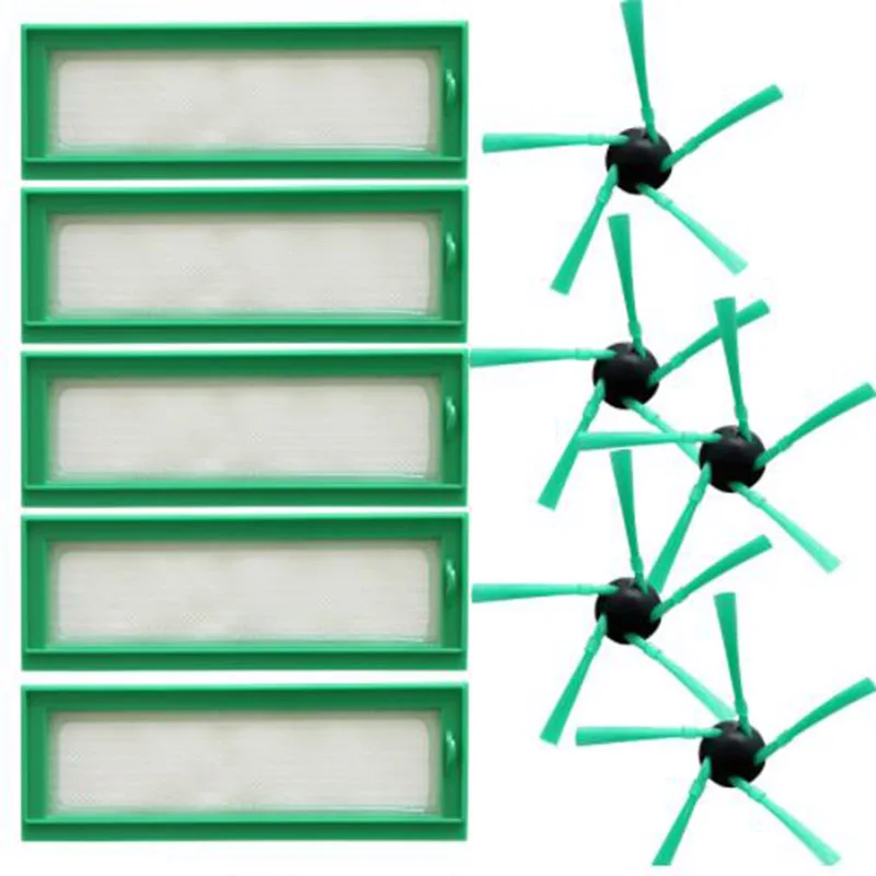 

For Vorwerk Kobold VR200 Vacuum Cleaner 5 X Filters + 5x Side Brush Kit Set