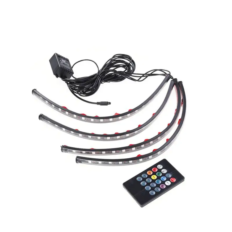 Интерьер автомобиля атмосфера неоновые огни RGB лампы полоса 72 LED USB порт с пультом
