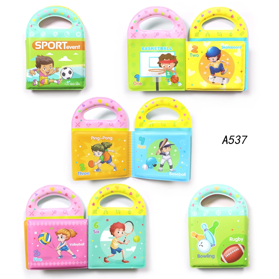 New Water Bath Book Bathing Toy Swimming Cognitive Floating Toys for Baby,10 Themes Bath Book Learning Animal Count Sports Toy 5
