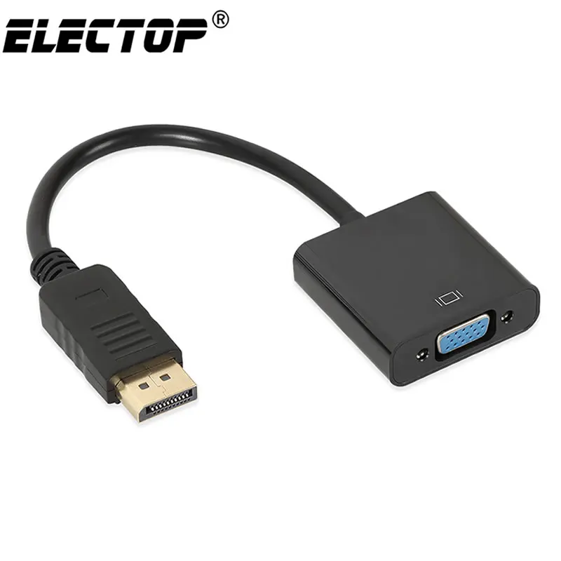 

Electop DisplayPort Display Port DP to VGA Adapter Cable Male to Female Converter for PC Computer Laptop HDTV Monitor Projector