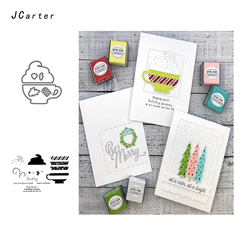 

JCarter Smoothie Cup Food Metal Cutting Dies or Rubber Clear Stamps for Scrapbooking DIY Embossing Folder Paper Maker Template