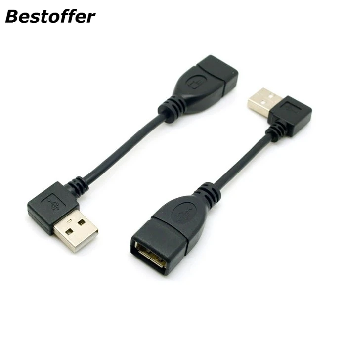 2 шт. упак. 0 1 м 90 градусов левый и правый Угловой Usb A штекер в Женский удлинитель