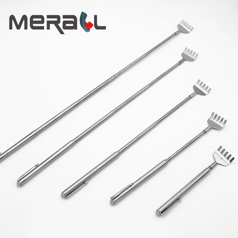 Portable Compact Telescopic Claw Stainless Steel Massager Back Scratcher 18-53cm Adjustable Back Scratching Massage Hand Claw