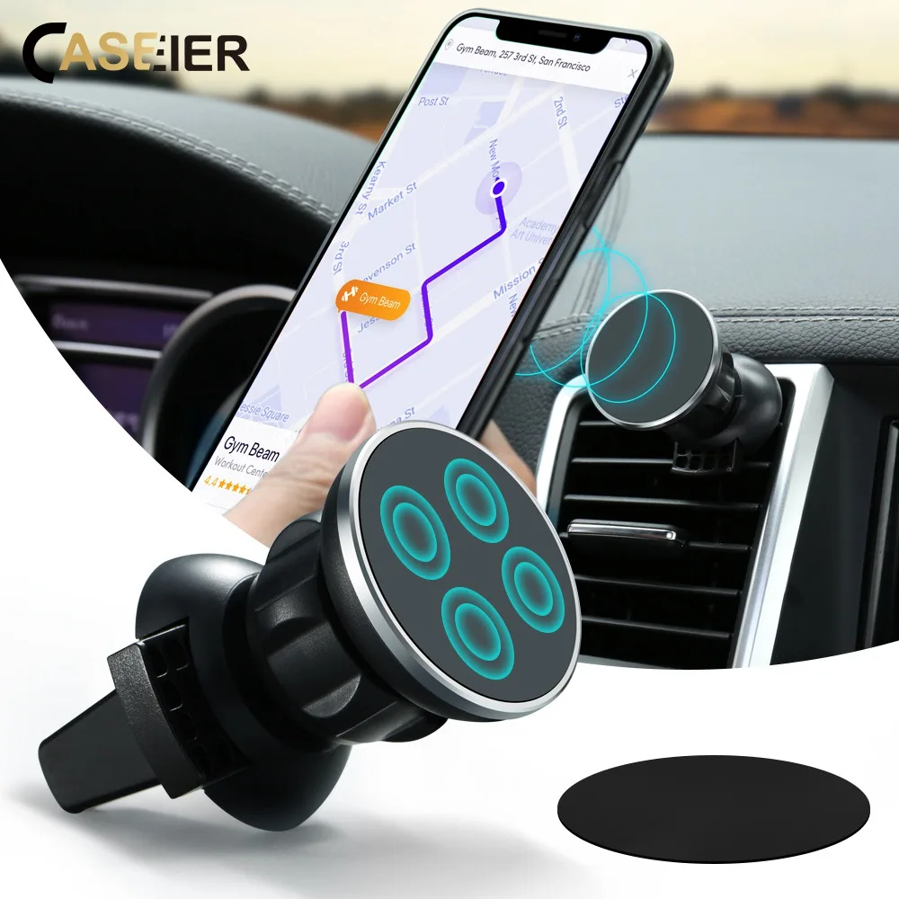 Магнитный автомобильный держатель для телефона CASEIER Универсальный алюминиевый