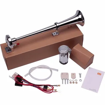 

OHANEE Universal 150DB Loud Car Air Horn Single 12V 24V Single Trumpet Compressor Bocina for Motorcycle Trucks Cars Automobiles
