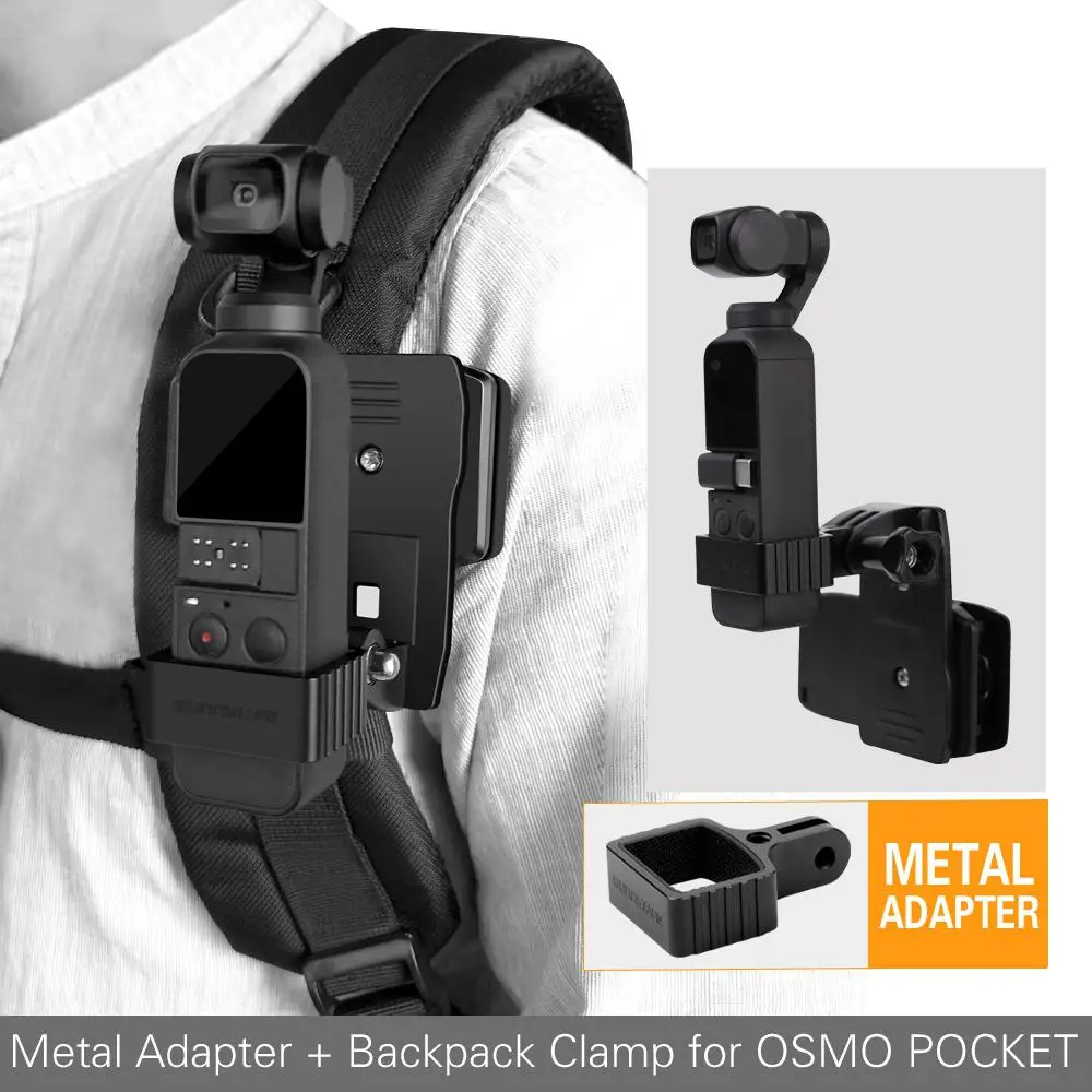 

BEESCLOVER Aluminum Alloy Adapter Kit Backpack Bracket Clamp Clip Mount for DJI OSMO POCKET Gimbal GOPRO Camera metaladapte r29