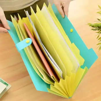 

Expandable Documents File Folder Organizer 8-Pocket Folders A4 Size Snap Button Closure r20