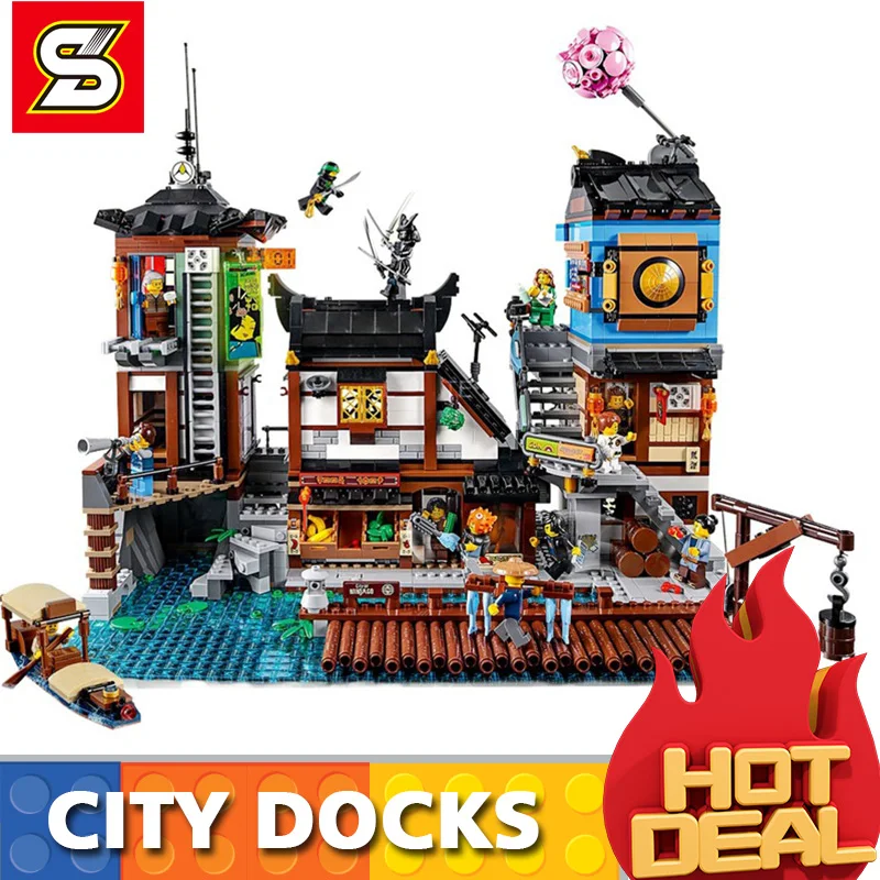 

SY 1148 3553pcs Ninja Building The City Docks Building Blocks Toy Compatible 70657 06083 Toys for KID birthday gifts