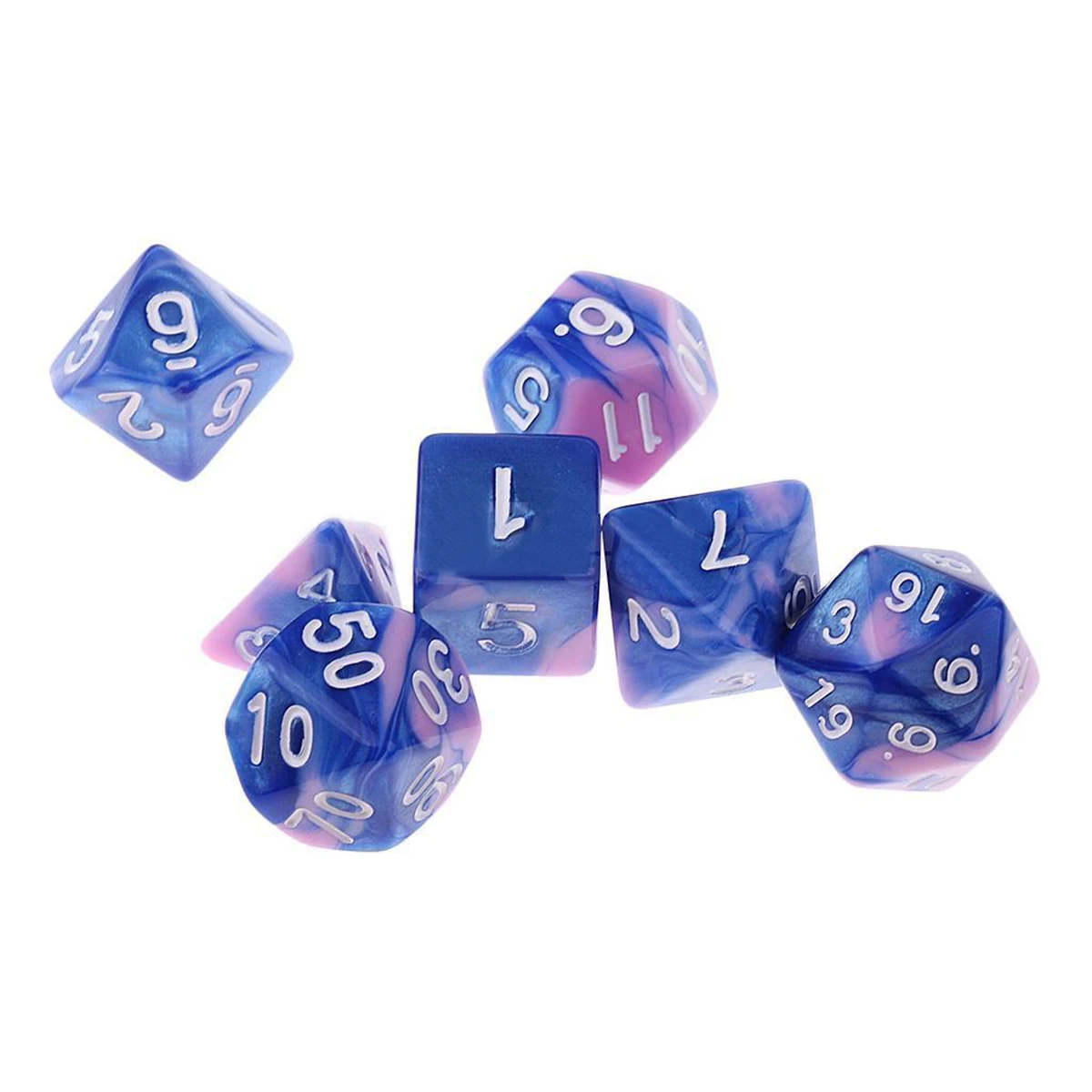 7 قطعة/المجموعة الاكريليك الوردي نرد متعدد الأوجه ل DND RPG MTG لعب دور لعبة مع الأسود قولته حقيبة الترفيه عدد النردات متعة جديد