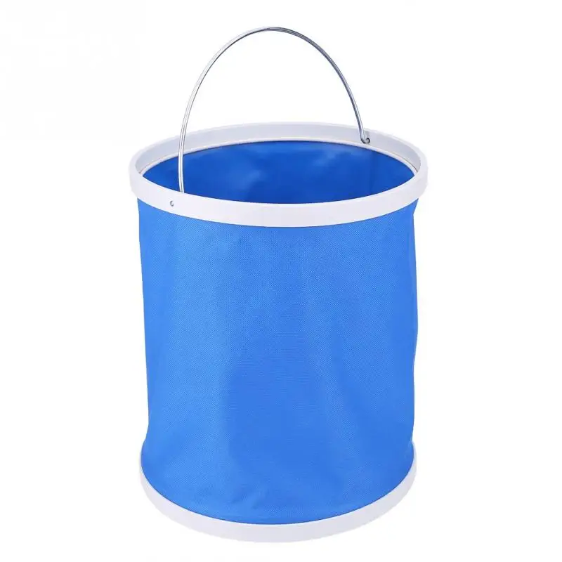 

11L Waterproof Oxford Cloth Folding Water Bucket Collapsible Car Wash Outdoor Fishing Camping Storage Barrel Container Blue