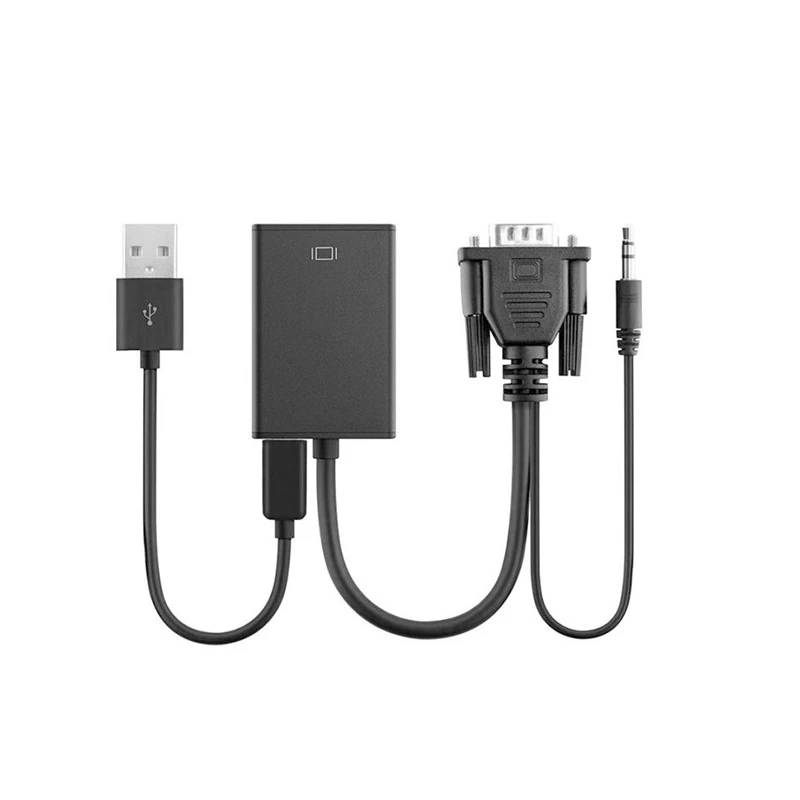 1080P Micro HDMI к VGA Аудио конвертер кабель адаптер папа женскому с USB поддержки питания