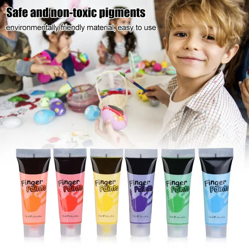 6 Colors/Set DIY Washable Nontoxic Drawing Painting Pigment Finger