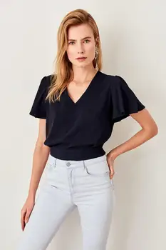 

Trendyol Dark Blue Lacing Detailed Bluz TWOSS19ST0071
