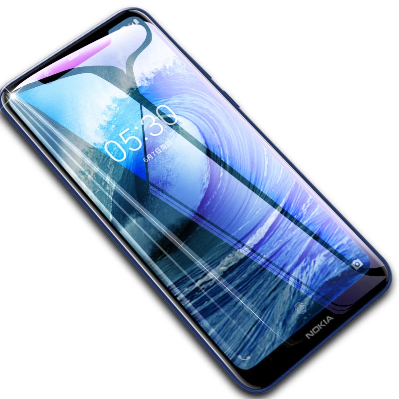 

9D Full Glued Tempered Glass on for Nokia 6.1 Screen Protector for Nokia 5.1 6.1 Plus Full Cover 6.1Plus Protective Glass Film