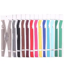 4 зажимы Multi цвет для мужчин's подтяжки для женщин 2,5 см брюки девочек Brace с регулируемой пряжкой