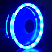 Светодиодный свет шасси вентилятор Cooler вентиляторы компьютер светодиодный поклонников Двусторонняя компьютерная Питание Аврора вентилятор красные, синие разноцветные