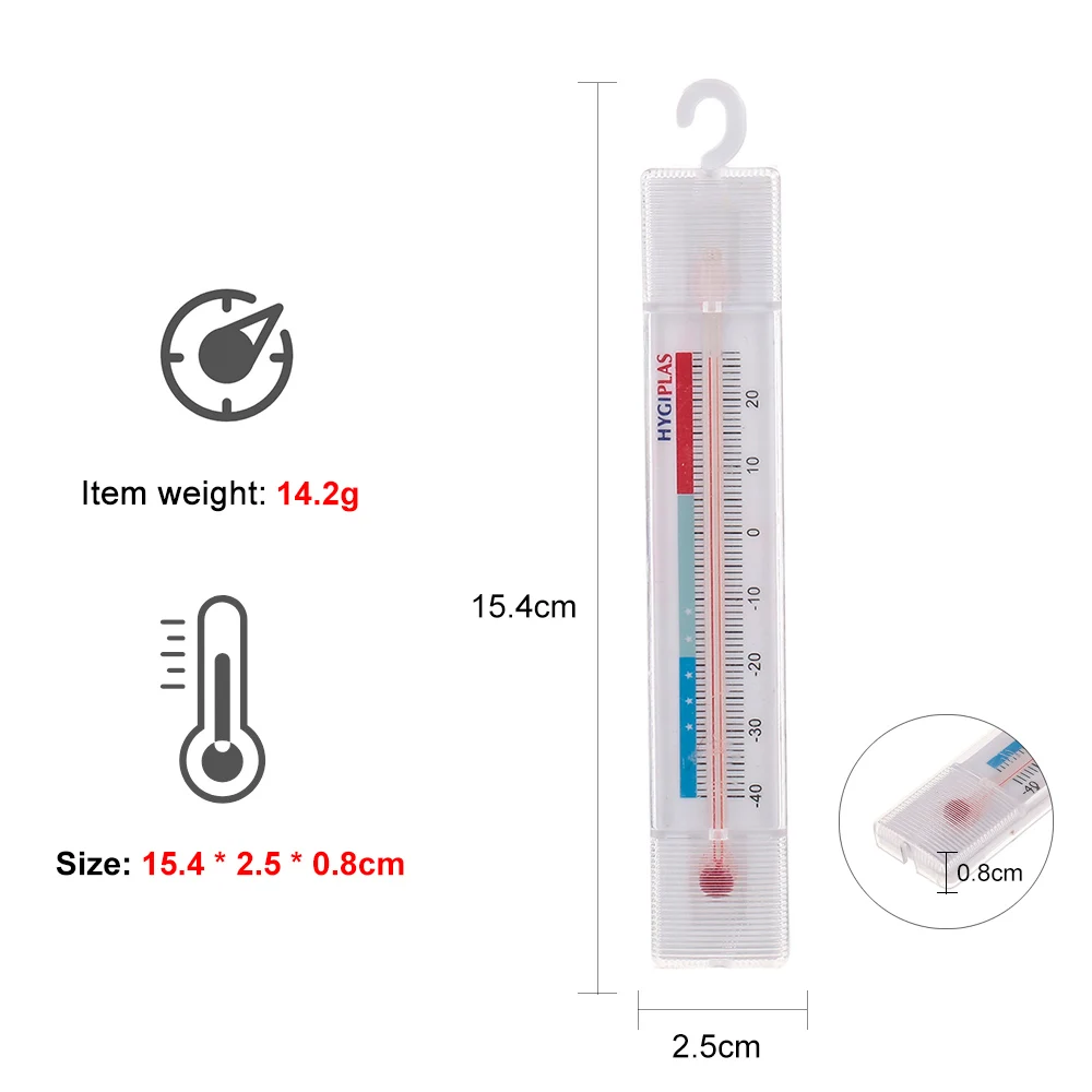 

Fridge Dial Thermometer Freezer Refrigerator with Hook Thermometers Function Tube Thermometer with Hook for Kitchen
