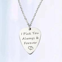 Металлический гитарный медиатор ожерелье Персонализированная гитара весла бар для гитары бас Подвески DIY подарки