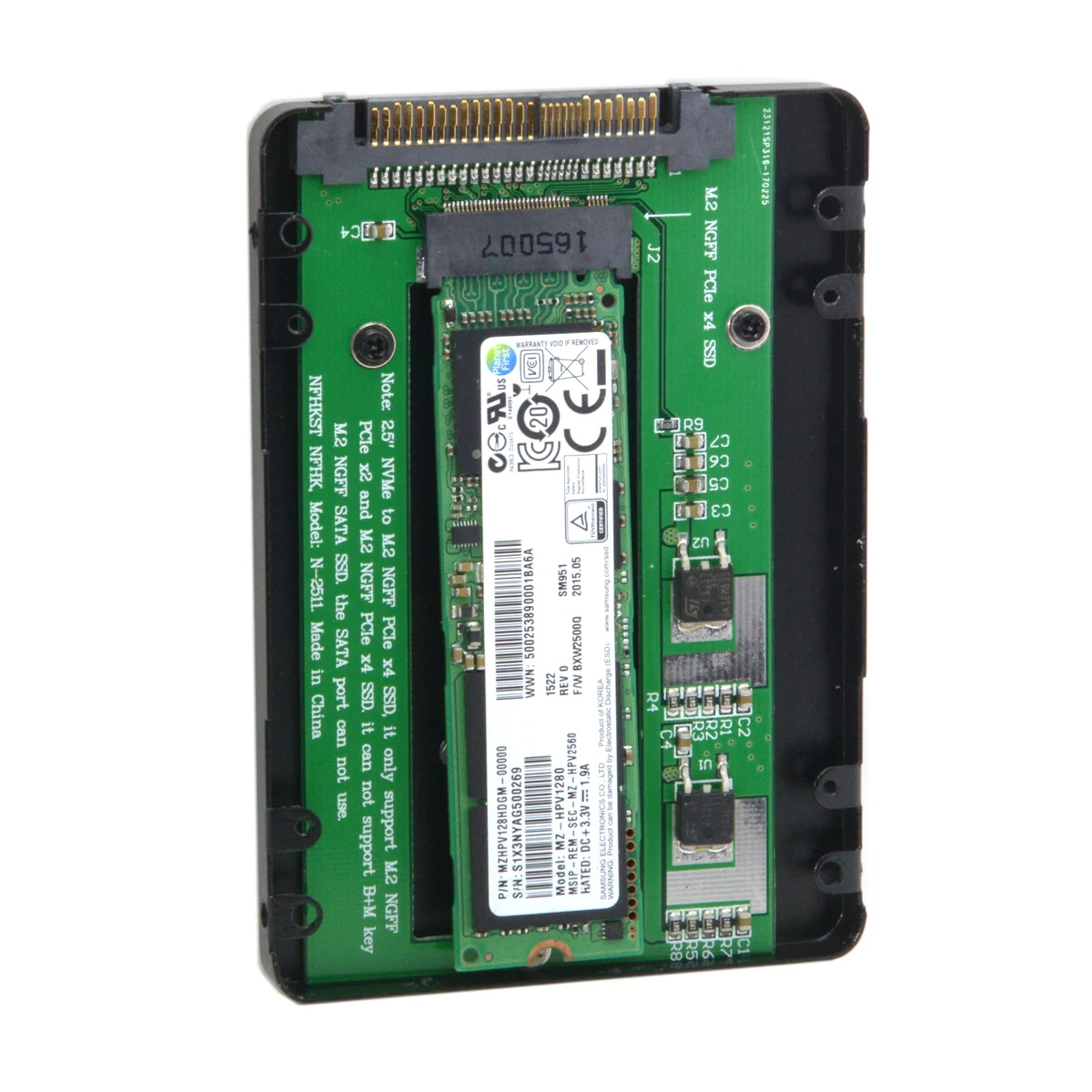 

CYSM SFF-8639 NVME U.2 to NGFF M.2 M-key PCIe SSD Case Enclosure Converter for Mainboard Replace Intel SSD 750 p3600 p3700 Black