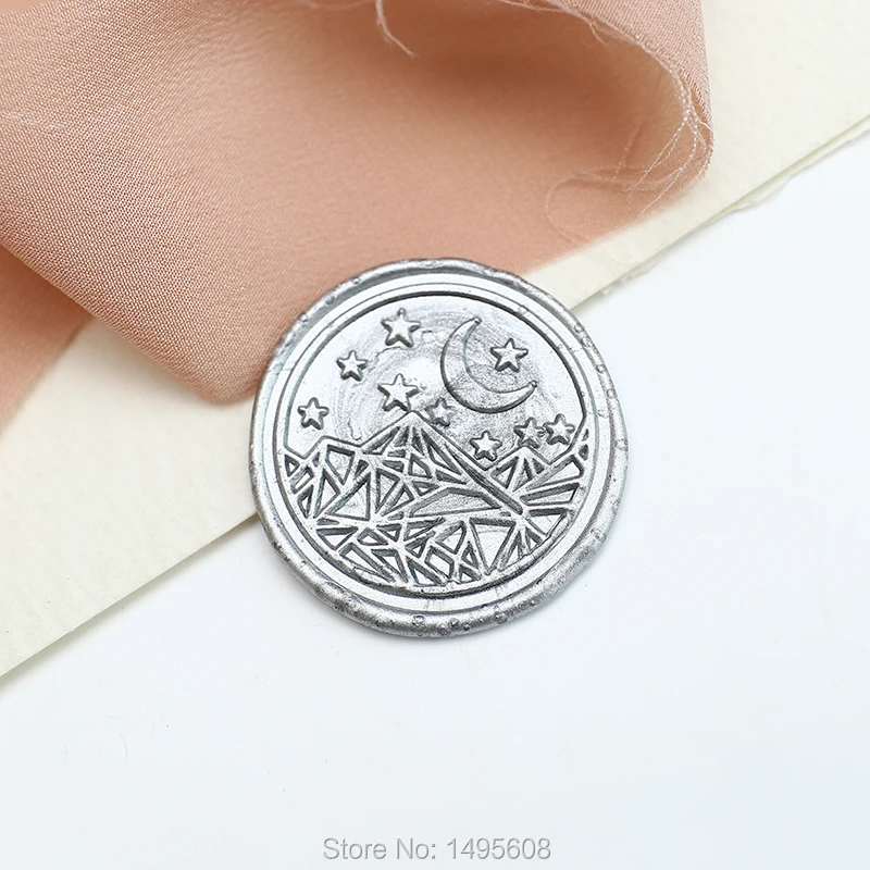 

Geometric Star Moon Mountain Wax Seal Stamp, Mystery Sealing Wax Seal, gift Wax Stamp for wedding , wedding invitation seal