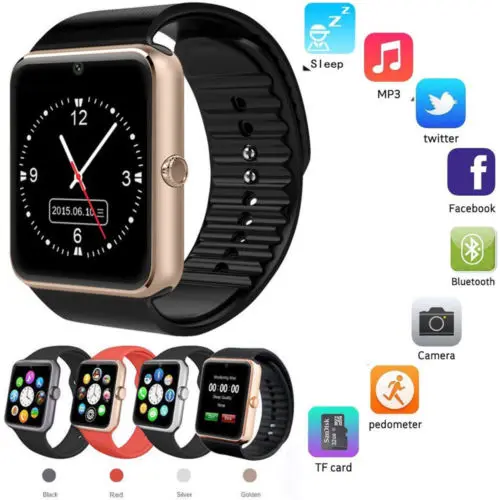 

Bluetooth Smart Wrist Watch GT08 Touch Screen Phone Mate GPRS For Android iPhone 20A05