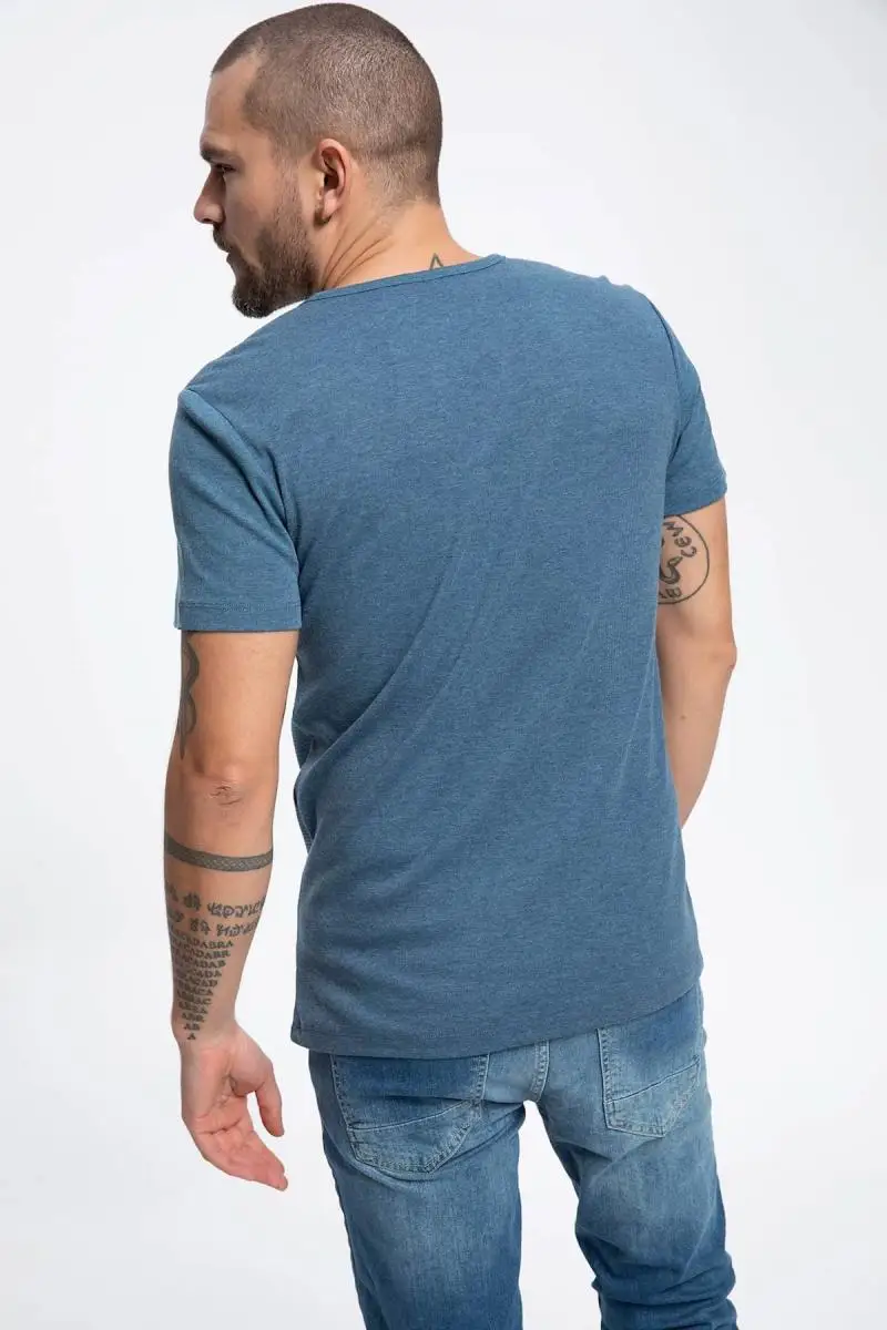 Дефакто мужская полосатая шнуровка detaymi воротник Slim Fit с коротким рукавом