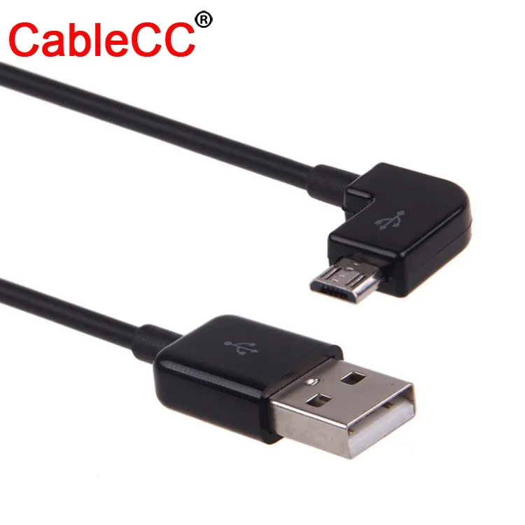 Кабель CY с левым углом 90 градусов Micro USB Мужской к USB кабель для зарядки данных для мобильного телефона и планшета 200 см черный цвет