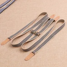 2 см ширина брюки клеш подтяжки Skinn полосатые мужские/женские кожаные Обрезанные кнопки Эластичные модные подтяжки