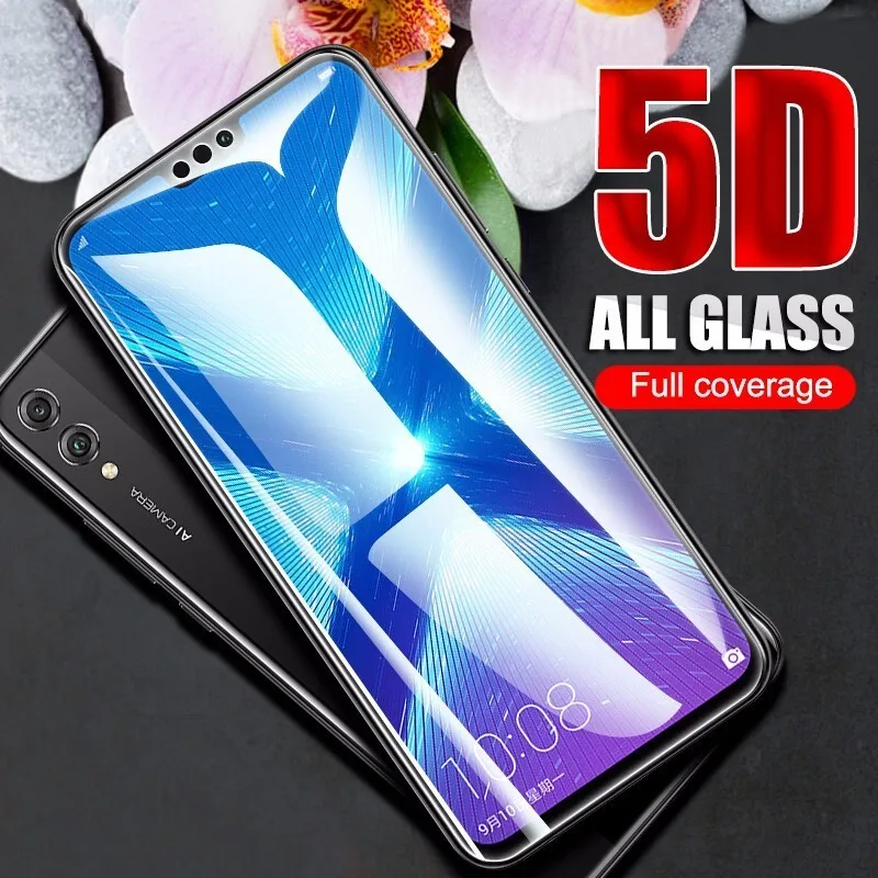 Закаленное стекло 5D для Huawei Honor 10 9 8X Mate 20 X Lite Pro P Smart Y9 2019 Защитная пленка экрана