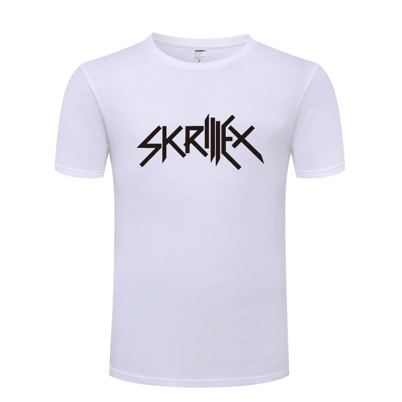 Мужская футболка с надписью Music Rock DJ Skrillex повседневная хлопковая коротким