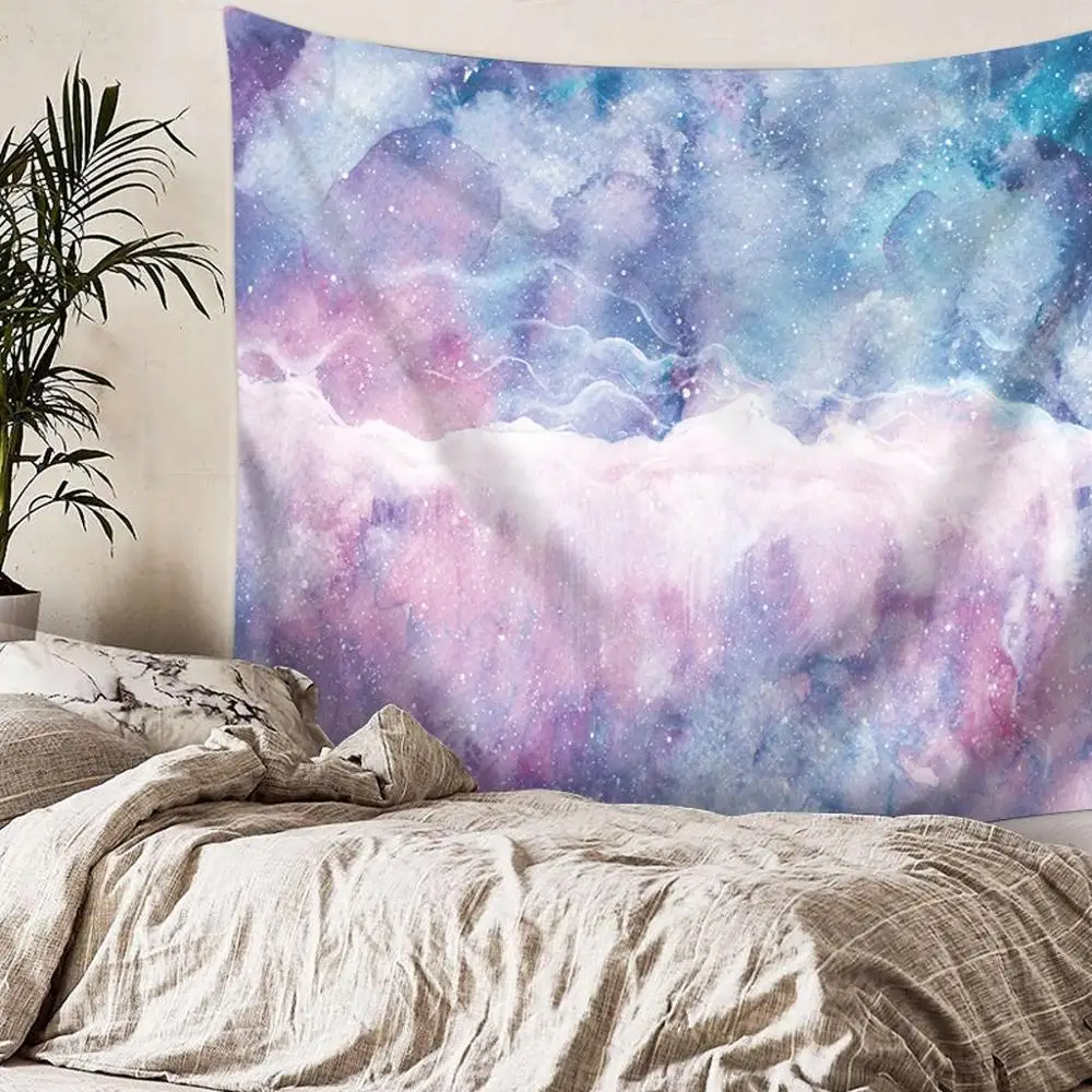 

Loartee Pink Dream Mist Cloud Light Spot Tapestry Color Bloom Art Print Cloth Home Wall Decoration
