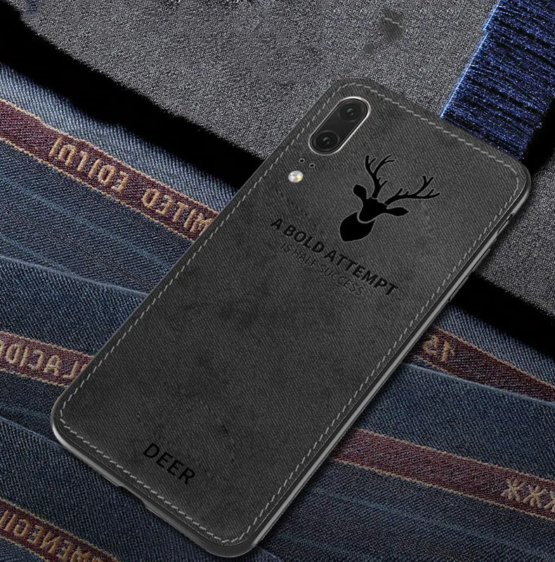 

Classic Fabric phone Cloth Deer case on honor 8X 8C V20 On P Smart 2019 Noa 4 3 3i case light bumper for huawei honor 7C 7A Pro