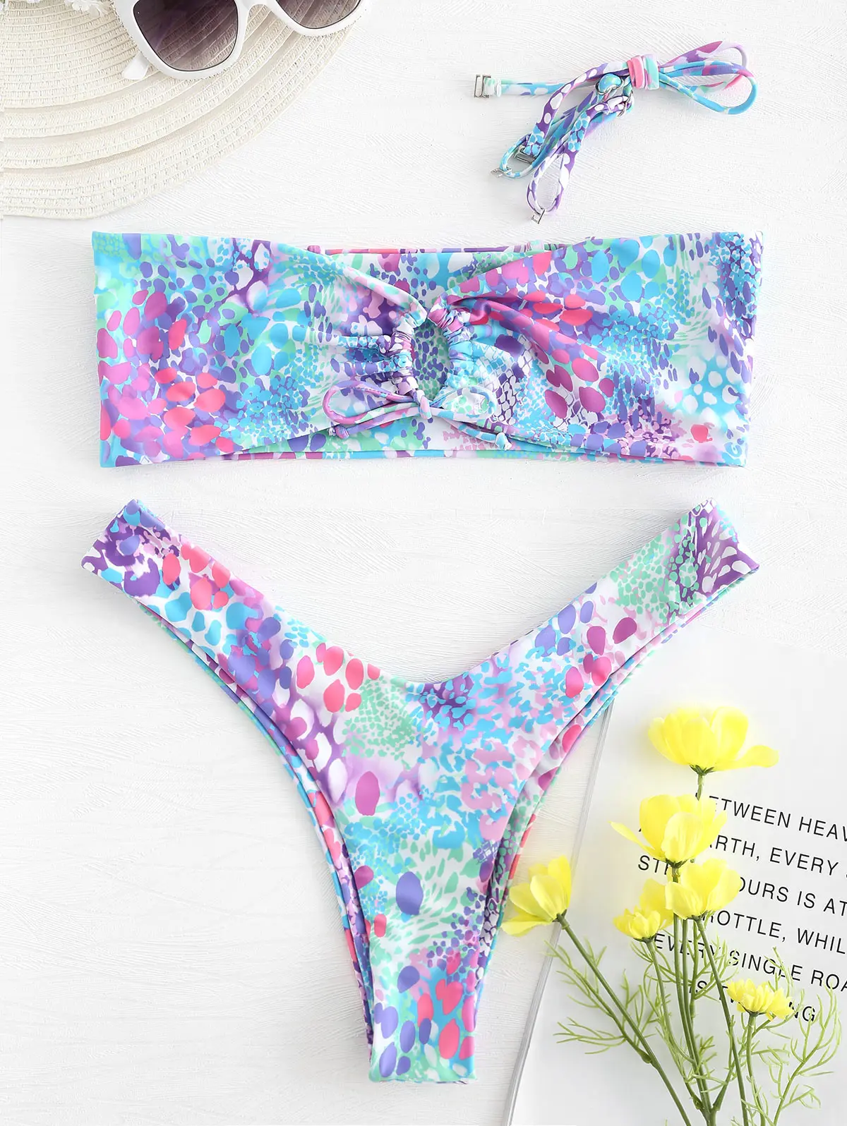 

ZAFUL High Leg Colored Cinched Bikini