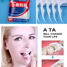 100 шт. межзубные палочка для чистки зубов PlasticTooth выбирает зубная нить гигиена полости рта зубы очищающий Стик зубочистки уход