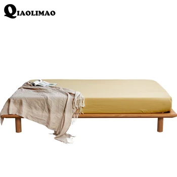 

Solid Color Fitted Sheet Mattress Cover High 30cm Sanding Bedding Linens Bed Sheets With Elastic Band Double Queen Size 1pcs