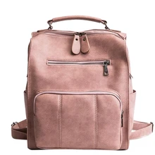 Women Leather Backpack Female Teenage Girls School Backpacks Vintage Large Multifunction Mochila Solid Shoulder Bag