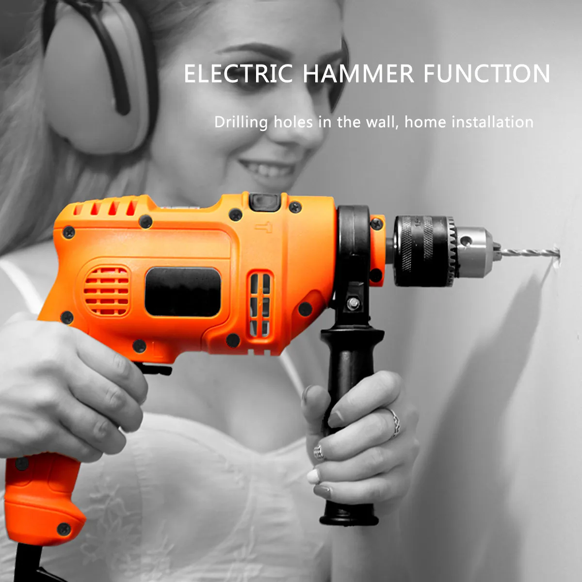 

Doersupp 220V Electric Drill Hammer Home Impact Drill Tool Multi-function Power Tool Pistol Drill Hand Drill Electric To Light