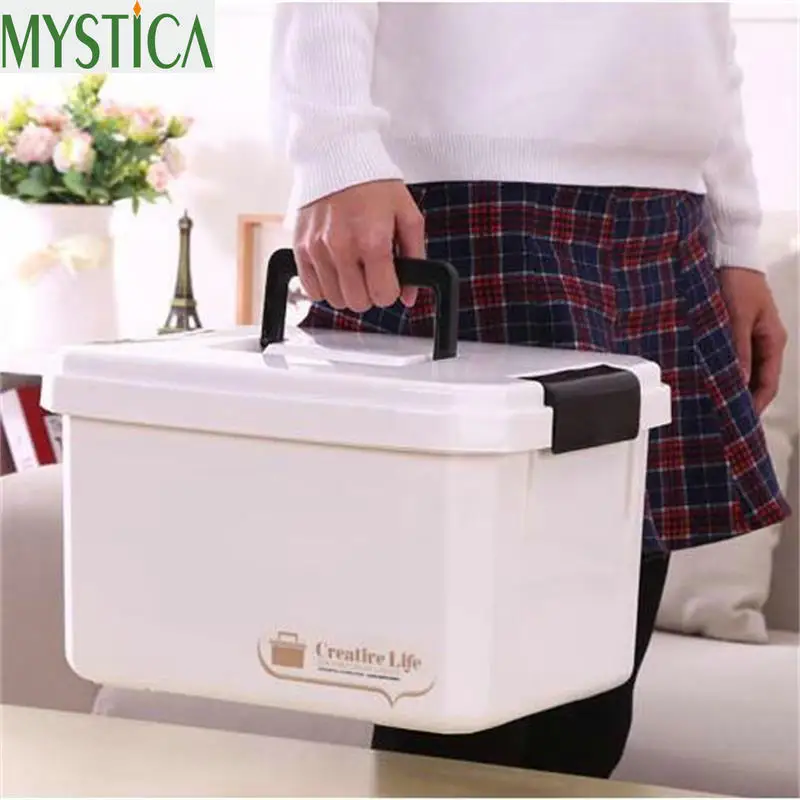 

Home First Aid Kit Medical Box 2 Layers Portable Organizer Case Outdoor Survival Emergency Kits Treatment Medication Storage Box
